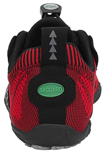 SAGUARO Hombre Mujer Barefoot Zapatillas de Trail Running Escarpines de Deportes Acuaticos Transpirable Calzado Minimalista para Fitness Entrenamiento Gimnasio, Rojo Cereza 45 EU