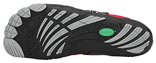 SAGUARO Hombre Mujer Barefoot Zapatillas de Trail Running Escarpines de Deportes Acuaticos Transpirable Calzado Minimalista para Fitness Entrenamiento Gimnasio, Rojo Cereza 45 EU