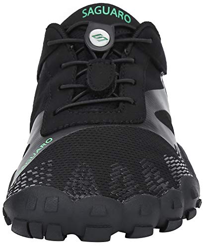 SAGUARO Hombre Mujer Barefoot Zapatillas de Trail Running Minimalistas Zapatillas de Deporte Fitness Gimnasio Caminar Zapatos Descalzos para Correr en Montaña Asfalto Escarpines de Agua, Negro, 36 EU