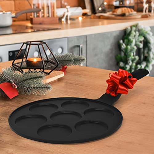 Sarten tortitas de 7 agujeros, sartén para panqueques antiadherente de aluminio liviano, sarten crepes induccion de 26.5 cm para huevos, panqueques, crepes y más.