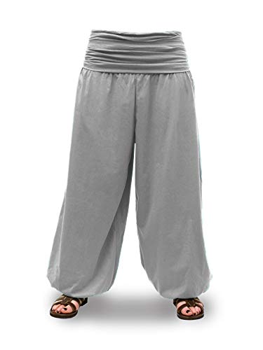 Savari Pantalones Yoga Meditacion Bombachos Unisex Hombre y Mujer Negro Blanco Gris Marino Vino (Gris, XL)