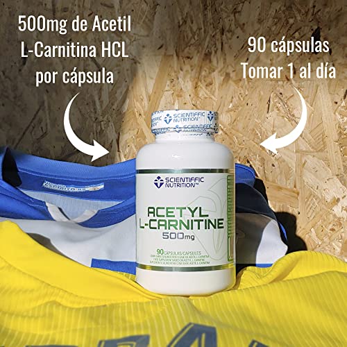 Scientiffic Nutrition - ALC 500mg, Suplemento de Acetil L-Carnitina, Quemagrasas Potente para Perder Peso y Aumentar tu Energía, Fat Burner - 90 cápsulas