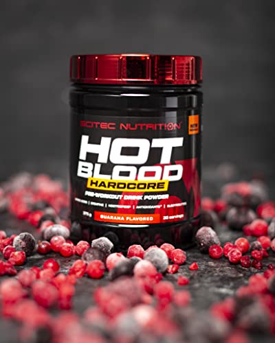 Scitec Nutrition Hot Blood Hardcore, Bebida en polvo de pre-entreno con aminoácidos y creatina, 700 g, Zumo de naranja