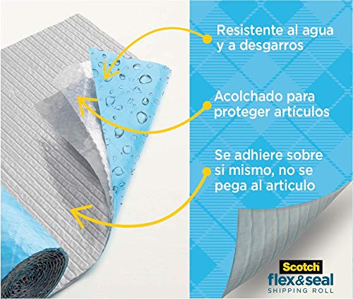 Scotch Flex & Seal Rollo de envío, 38 cm x 3 m - Una alternativa fácil y eficaz a cajas de cartón, sobres acolchados o de polietileno y bolsas de burbujas