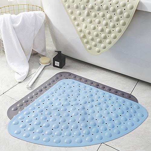 Sector Alfombrilla de goma para ducha de esquina, Alfombrilla de baño antideslizante en cuadrante Alfombrilla antibacteriana con ventosas para ducha o bañera, Antideslizante para bañera, 54x54CM