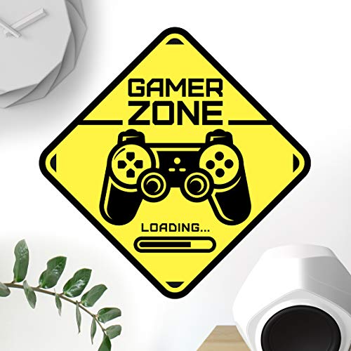 Señal de puerta de Gamer Zone calcomanía de pared arte dormitorio habitación de niños decoración de juegos de papel pintado calcomanía juego de vinilo decoración de niños niños accesorios