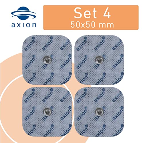 Set de 4 electrodos cuadrados axion | Compatible con VITALCONTROL y Beurer | Parches adhesivos tens cuadrados 5 x 5 cm para su electroestimulador TENS y EMS