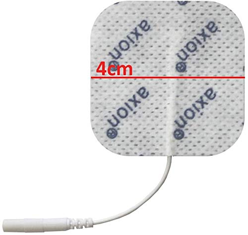 Set de 8 electrodos cuadrados pequeños de 4x4 cm axion | Para su aparato electroestimulador TENS EMS | Parches adhesivos tens ems para usos universales