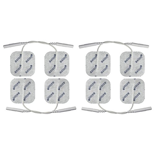 Set de 8 electrodos cuadrados pequeños de 4x4 cm axion | Para su aparato electroestimulador TENS EMS | Parches adhesivos tens ems para usos universales