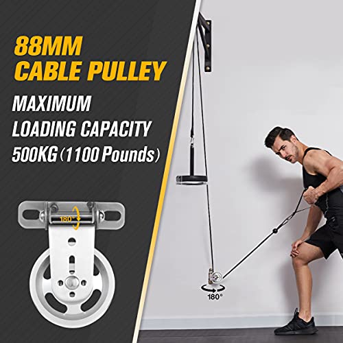 SevnElk 88mm Poleas Gimnasio Nylon,Apto para Paredes y techos, Accesorios de polea de Cable de Gimnasio,para Gimnasio en casa