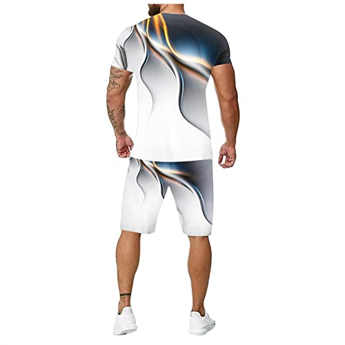 Sheey Verano Conjunto Chandal Hombre Completo Chándal de Futbol Camisas Shirt Manga Corta Camiseta, Fitness Talla Grande Playa Deportivas Conjunto Deportivo Hombre Jack Verano