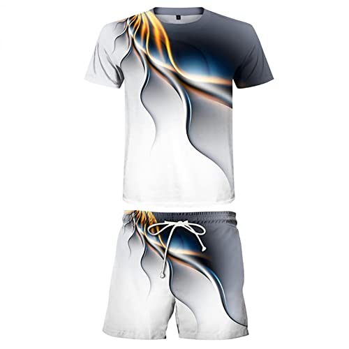 Sheey Verano Conjunto Chandal Hombre Completo Chándal de Futbol Camisas Shirt Manga Corta Camiseta, Fitness Talla Grande Playa Deportivas Conjunto Deportivo Hombre Jack Verano