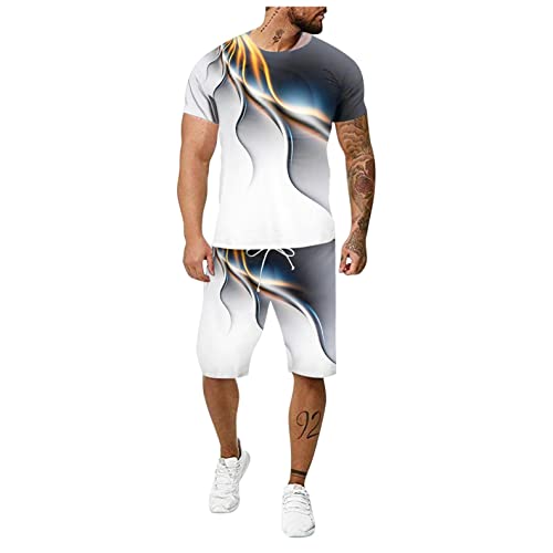 Sheey Verano Conjunto Chandal Hombre Completo Chándal de Futbol Camisas Shirt Manga Corta Camiseta, Fitness Talla Grande Playa Deportivas Conjunto Deportivo Hombre Jack Verano