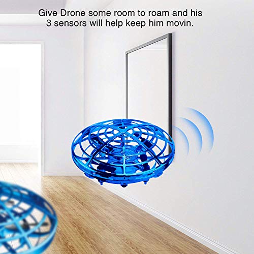 ShinePick Mini Drone para Niños y Adultos, Recargable UFO Drone Movimiento Control Mano Drones Juguetes Voladores con Luz LED Beginner RC Helicóptero Regalos para Niños