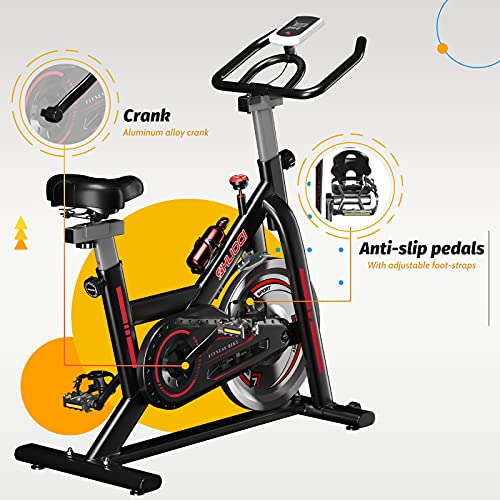 SHUOQI Bicicletas Estaticas Spinning, Bici Indoor, Volante De Inercia De 15 Kg, Adecuado para Principiantes De Menos De 183 cm / 130 kg