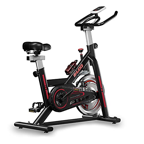 SHUOQI Bicicletas Estaticas Spinning, Bici Indoor, Volante De Inercia De 15 Kg, Adecuado para Principiantes De Menos De 183 cm / 130 kg