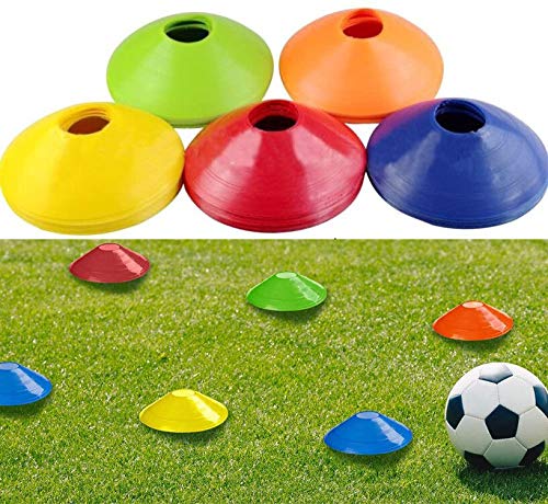 SIMEIXI 50 Conos de Disco para Entrenamiento de fútbol, Conos de Logo, Conos de Disco, Conos de Entrenamiento de Agilidad Multicolor para Entrenamiento de fútbol y Marcado de canchas.