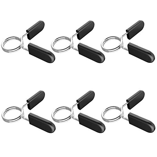 Simpeak 6Pcs Collares De Resorte con Mancuernas Abrazaderas, Cierres de Pinzas de Resorte para Levantamiento de Pesas para Mancuernas para Barra de Pesas