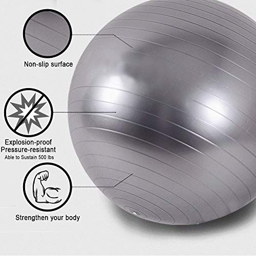 SIYWINA Fitness Pelota de Ejercicio Pelota de Pilates Embarazadas Anti Explosión Yoga Ball para Equilibrio Fitness Entrenamiento