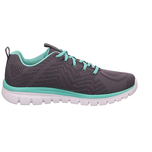 Skechers Graceful-Get Connected, Zapatillas Mujer, Gris (Ccgr Black Mesh), 39 EU