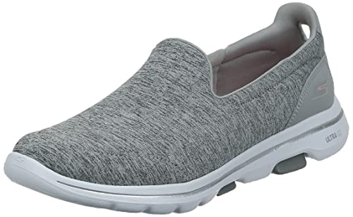 Skechers Performance Go Walk 5-Honor, Zapatillas Mujer, Gris (GRY Black Textile/White Trim), 39 EU