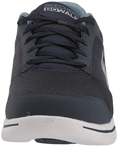 Skechers Performance Go Walk 5-Qualify, Zapatillas Hombre, Multicolor (NVY Black Textile/Synthetic/Black Trim), 45 EU