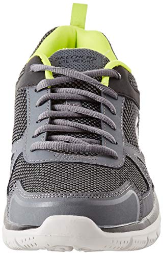 Skechers Track Bucolo, Zapatillas Hombre, Charcoal/Lime, 45 EU