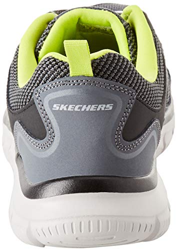 Skechers Track Bucolo, Zapatillas Hombre, Charcoal/Lime, 45 EU