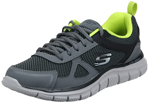 Skechers Track Bucolo, Zapatillas Hombre, Charcoal/Lime, 45 EU