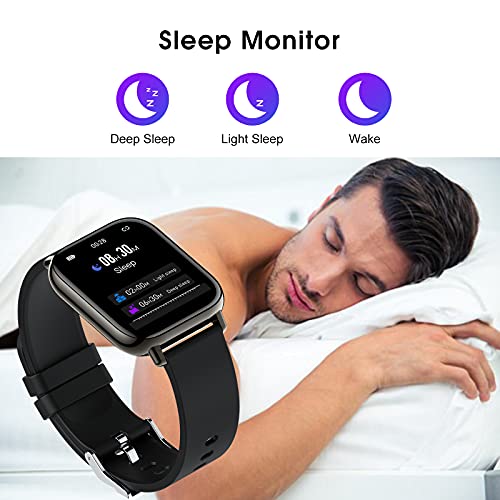 Smartwatch, 1.69” Reloj Inteligente Hombre Mujer con Pulsómetro, Calorías, Monitor de Sueño, Podómetro Pulsera Actividad Inteligente 24 Modos Deporte, Impermeable Reloj Deportivo para Android iOS