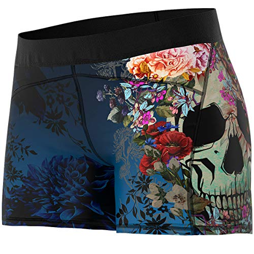 SMMASH Muerte Leggins Cortos Deportivos para Mujer Pantalones Cortos Mujer, Yoga, Fitness, Crossfit, Correr, Material Transpirable y Antibacteriano, (S)