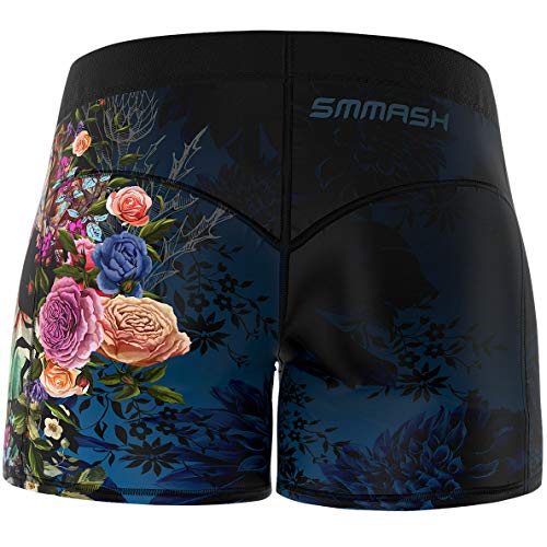 SMMASH Muerte Leggins Cortos Deportivos para Mujer Pantalones Cortos Mujer, Yoga, Fitness, Crossfit, Correr, Material Transpirable y Antibacteriano, (S)