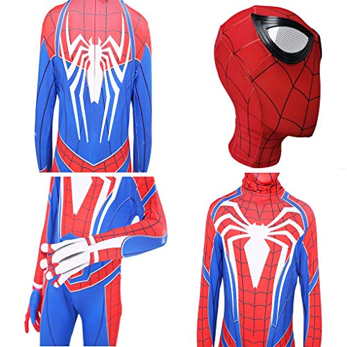 SnowDream Superhéroe Spiderman Disfraces niños Lycra Spandex Halloween Cosplay Zentai araña Verso Millas Morales Body Halloween Cosplay Disfraces Disfraces para niños,130