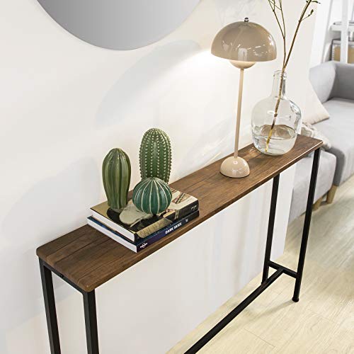 SoBuy FSB19-XL-N Mesa de Entrada Recibidor Mesa de Consola MDF y Hierro 120 x 80 x 20 cm ES (H 80 cm)