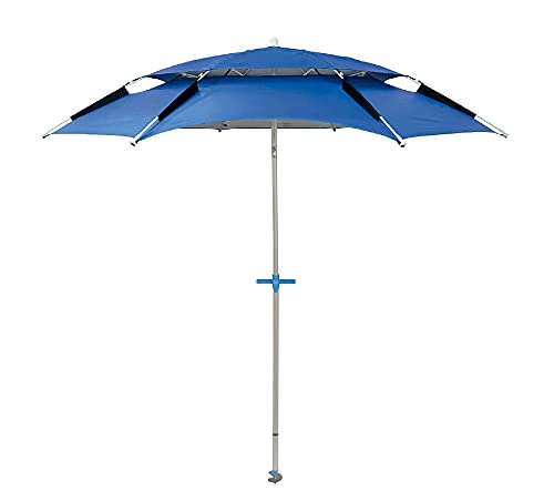 Sombrilla Playa/Jardín Ø 200 cm Antiviento, mástil Aluminio, Parasol para terraza, Altura Ajustable, Jardín, Camping Piscina, Inclinable Plegable 360° Giratoria antiviento (Multicolor)