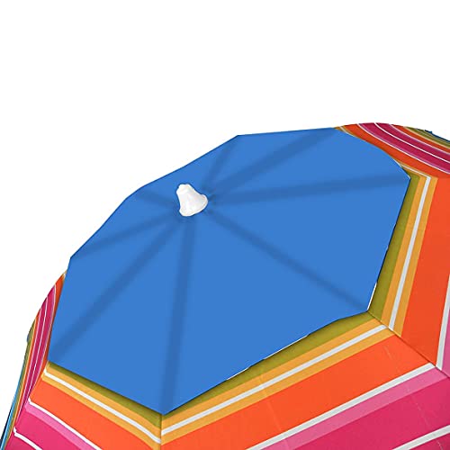 Sombrilla Playa/Jardín Ø 200 cm Antiviento, mástil Aluminio, Parasol para terraza, Altura Ajustable, Jardín, Camping Piscina, Inclinable Plegable 360° Giratoria antiviento (Multicolor)