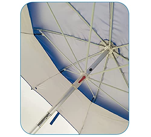 Sombrilla Playa/Jardín Ø 200 cm Antiviento, mástil Aluminio, Parasol para terraza, Altura Ajustable, Jardín, Camping Piscina, Inclinable Plegable 360° Giratoria antiviento (Multicolor)