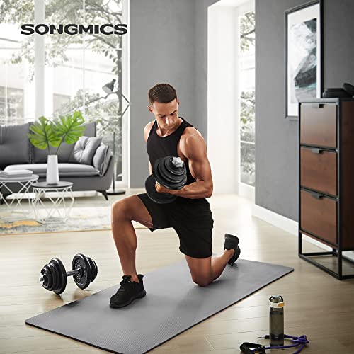 SONGMICS Juego de Mancuernas Ajustables de Hierro Fundido, 50 kg, para Hombres, Mujeres, Entrenamiento Físico, Levantamiento de Pesas, Gimnasio en Casa, Negro SYL50BS