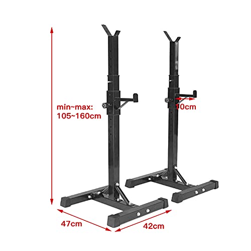 Soporte para Pesas Sentadillas Ajustable Soporte Pesas y Mancuernas Estante Barra Levantamiento Pesas Gimnasio MAX 200 KG