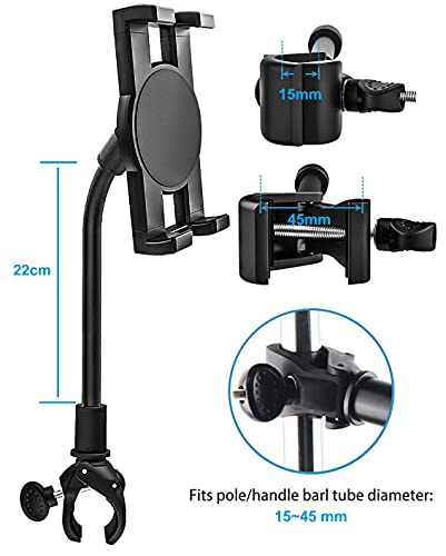 Soporte Tablet Cinta de Correr Bicicleta, woleyi Soporte Tablet Bicicleta Spinning Estática Manillar, Giratorio 360°, para iPad Pro 12.9 11 9.7 Air Mini, iPhone Series de 4 a 13" Tabletas & Teléfono