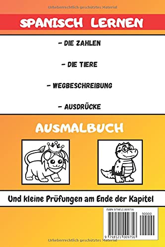 Spanisch Lernen für Kinder: Malbuch - Übungsbuch für Anfänger - Sprachen Deutsch Spanien