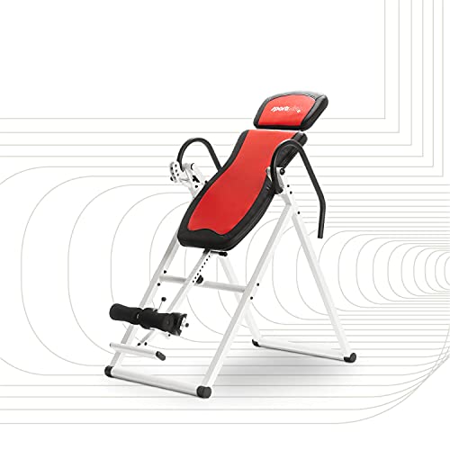 SportPlus banco de inversión plegable, sistema de balance perfecto, entrenador de gravedad, 4 ángulos de inversión, aliviar la columna vertebral, seguridad probada por el TÜV hasta 135 kg, SP-INV-010