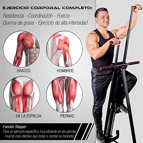 Sportstech Innovador Stepper & Escalador Vertical 2en1 - Ejercicio con Movimientos de Escalada, Plegable, VC300 con diseño Antideslizante - Ideal para Ejercicios con intervalos de Alta Intensidad