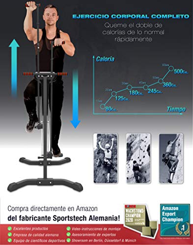 Sportstech Innovador Stepper & Escalador Vertical 2en1 - Ejercicio con Movimientos de Escalada, Plegable, VC300 con diseño Antideslizante - Ideal para Ejercicios con intervalos de Alta Intensidad