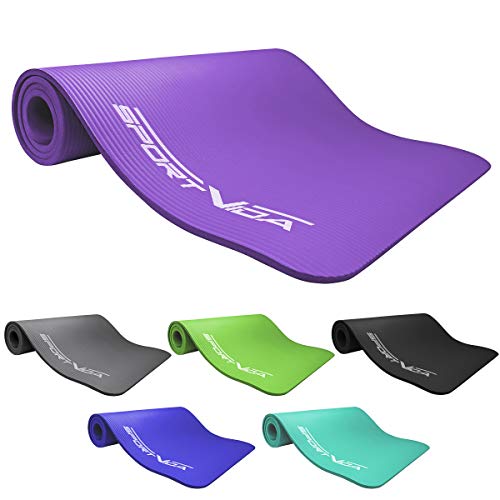 SportVida Yoga Fitness Esterilla para Pilates, Espuma cerámica-Grafito-nbr, 180 x 60 x 1 cm | colchoneta para Camping Tienda, Morado