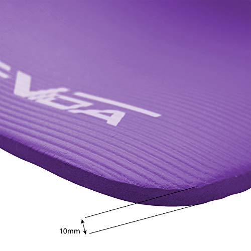 SportVida Yoga Fitness Esterilla para Pilates, Espuma cerámica-Grafito-nbr, 180 x 60 x 1 cm | colchoneta para Camping Tienda, Morado