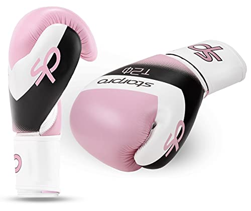 Starpro Niños Guantes de Boxeo de Cuero sintético para Entrenamiento Sparring de jóvenes en Muay Thai Kickboxing Fitness - Niños y Niñas - 4 oz 6 oz (Rosa Claro, 4oz)