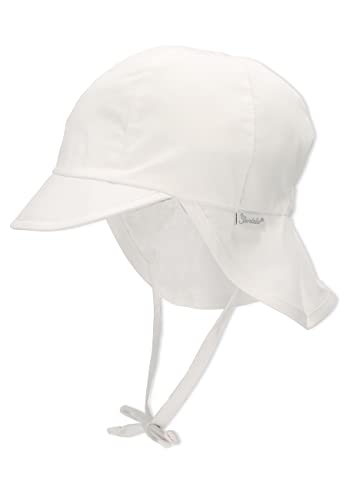 Sterntaler Gorro unisex con visera y protector de cuello, Con cintas, Edad: 5-6 meses, Tamaño: 47, Blanco