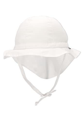 Sterntaler Sombrero unisex con cintas y protector de cuello, Edad: de 6-9 meses, Tamaño: 45, Blanco