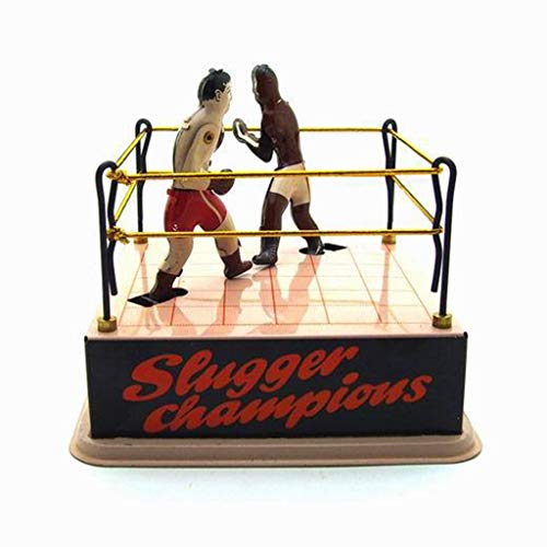 SUCHUANGUANG Estilo Vintage Juguete de hojalata Anillo de Boxeo Boxeadores de Lucha con Llave de Cuerda Regalo Retro